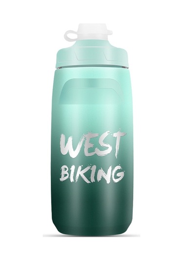 Batı Bisiklet 620ml Bisiklet Su Şişesi Taşınabilir Açık Bisiklet Su Bardağı, Renk: Koyu Yeşil Degrade Diğer