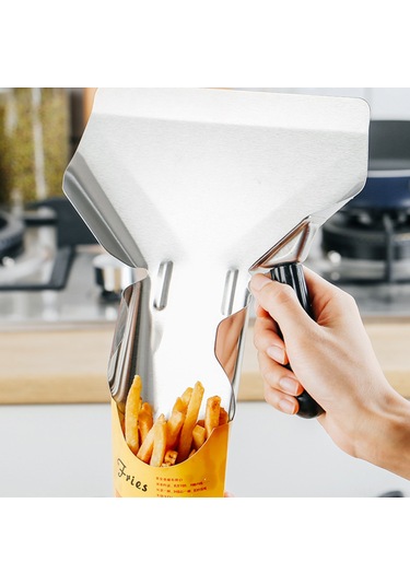 Hangfox Stainless Steel French Fries Shovel: Açık Ağızlı, Anti-skayak Kollu, Taze Yiyecekler İçin Dayanıklı Ve Temizlenmesi Kolay Ticari Kullanim