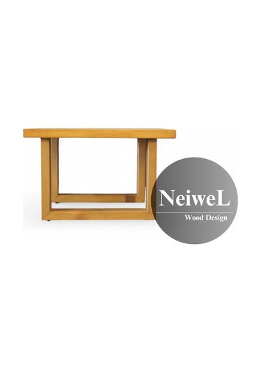 Neiwel Diena Doğal Ahşap Sehpa-90-90 Açık Ceviz