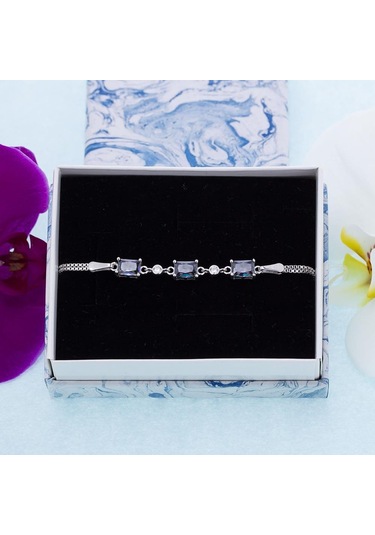 Nagiss Mistik Topaz Taşlı 925 Ayar Gümüş Kadın Bileklik