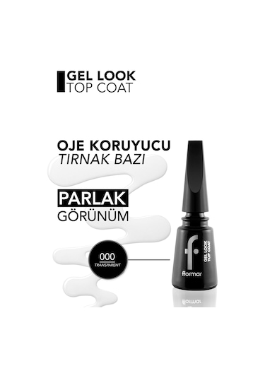 Flormar Gel Look Jel Tırnak Efektli Son Kat Cilası 000 Transparent