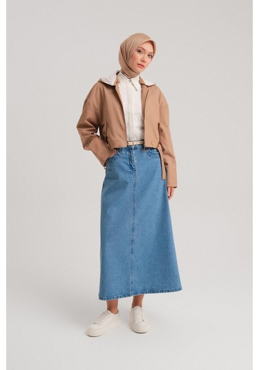 Armine Seyyar Kapüşonlu Ve Kemerli Pamuk Ceket 24y5406 Camel-camel Camel