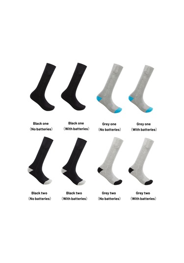 Youmex Unisex Elektrikli Isıtmalı Spor Çorap - Sıcaklık Kontrollü, Şarjlı, Uzun Bilekli, Isı Sağlama, Sıcak Ayak Koruma - Siyah, Tek Boyut Siyah