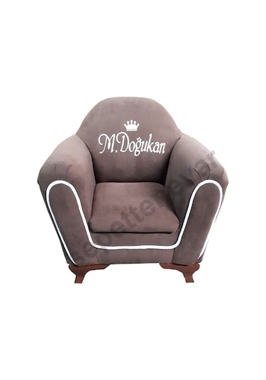 Isme Özel Şeritli Çocuk Koltuğu Kahverengi (316346983) Kahverengi