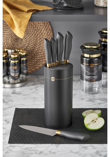 Neva N3294 Marble Plus Silindir 6 Lı Bıçak Seti Siyah