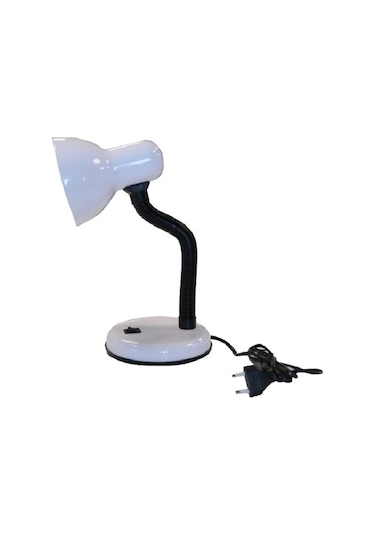 Mobgift Spiralli Retro Öğrenci Çalışma Masa Lambası Beyaz