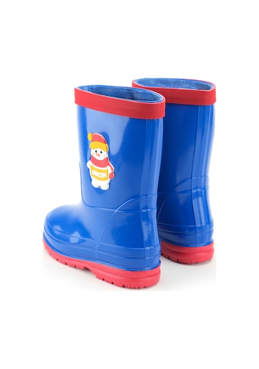 Gezer Erkek Çocuk Kışlık İçinde Çıkarılabilir Ek Çoraplı Su Geçirmez Yağmur Bot Çizme Saks Mavi