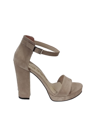 YAZKIŞ Kadın Ten Süet 11cm Topuk Boyu 2cmPlatform Boyu Tekbantlı Ten Rengi