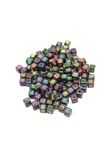 Harf Boncuk Akrilik Küp 10 Mm 250 Gr Siyah