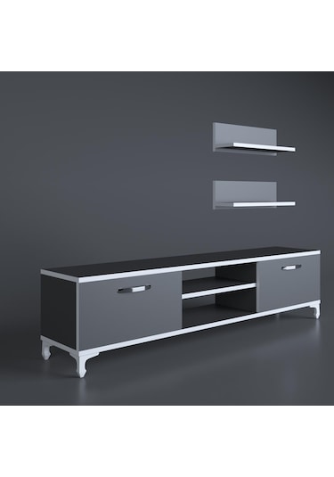 Kenzlife televizyon sehpası berlin 150 gri tv ünitesi raflı