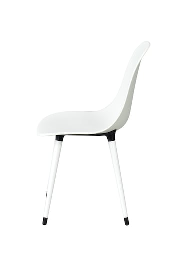 Vilinze Eames Beyaz Ahşap Ayak Plastik Beyaz Sandalye