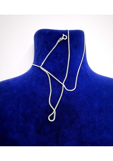 Omar Silver Unisex Küp Gümüş Kolye Zincir 1Mm