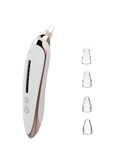 Hangfox Yüz Temizleme Aleti: Abs Malzeme Akne Karaburun Çıkarıcı, 500mah Pil, 3 Seviye Emme Gücü, 4 Farklı Uç, Gümüş Beyaz