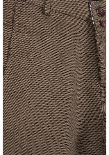 Terapi Men Erkek Koyu Kahverengi Slim Fit Keten Şort Çokrenkli