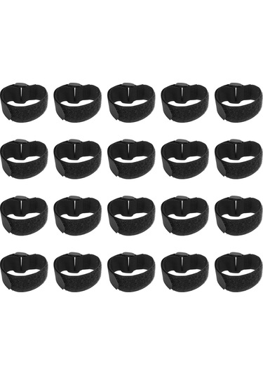 20 Adet Cırt Cırtlı Kablo Bağı Yeniden Kullanılabilir Plastik Tokalı Naylon Cırt Cırtlı Siyah 20x300mm