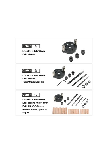 Suofeng Ahşap Delik Açma Kılavuzu Seti: 6/8/10mm Matkap Uçlu Alüminyum Mobilya Delme Aparatı
