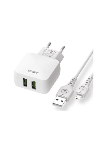 Jopus Universal Micro Jo-du01 Dualm 2in1 2,4 A Şarj Seti Beyaz