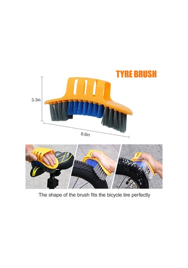 Bisiklet Temizleme Fırçası Aracı Bisiklet Temizleme Araç Seti Bisiklet Zincir Bakım Aracı Zincir Temizleyici Çok Renkli