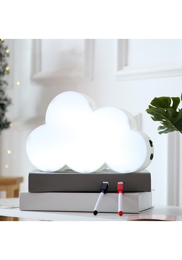 Homyl Yeniden Yazılabilir Gece Lambası Not Panoları Yılbaşı Beyaz