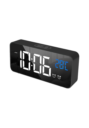 Dofolink Led Müzik Saat, Akıllı Ses Kontrol, 2 Alarm Ayarı, 4 Seviye Parlaklık, Gümüş/beşik/siyah, İçin Li-poly Batarya