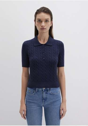 Mavi - Lacivert Triko Polo 1710328-84371 Lacivert