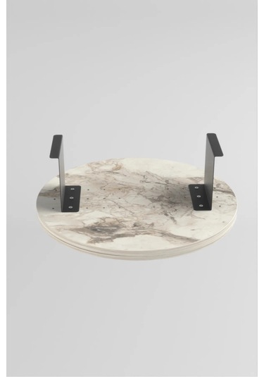 İkili Yan Sehpa Ayarlanabilir Tepsi Yuvarlak Efes