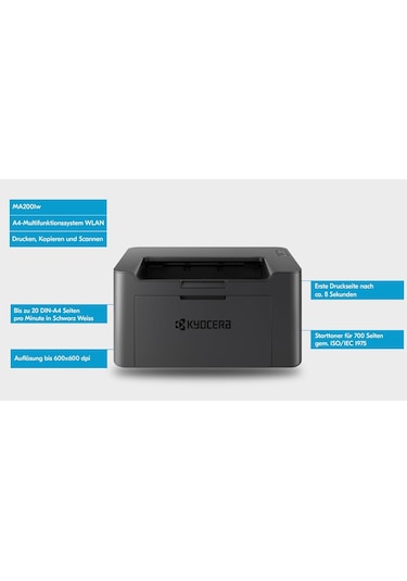 Kyocera MA2001W Siyah Beyaz Çok Fonksiyonlu Wifi Lazer Yazıcı