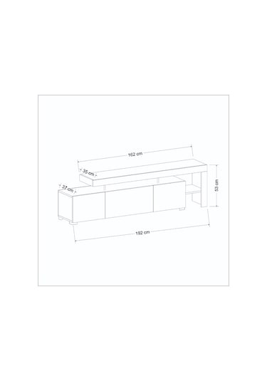 Tv Sehpası Buğra Traverten Led Işıklı 192 Cm Gri