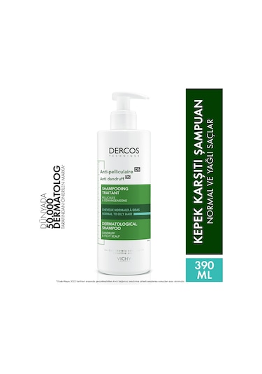 Vichy Dercos Anti-Dandruff Normal ve Yağlı Saçlar İçin Kepek Karşıtı Şampuan 390 ML