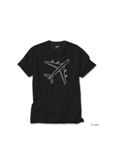 Airbus A380 Top Siyah Tişört Siyah