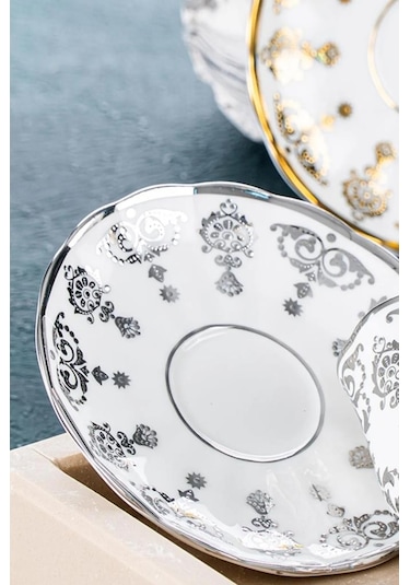 Acar Aries 6 Lı Kahve Fincan Takımı Gold Silver Altın - Gümüş