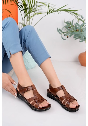 Muggo Soft Günlük Ortopedik Kaymaz Taban Comfort Kadın Sandalet