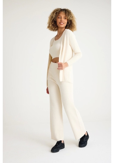 Allys Pantolon-crop-hırka Takım Kırık Beyaz