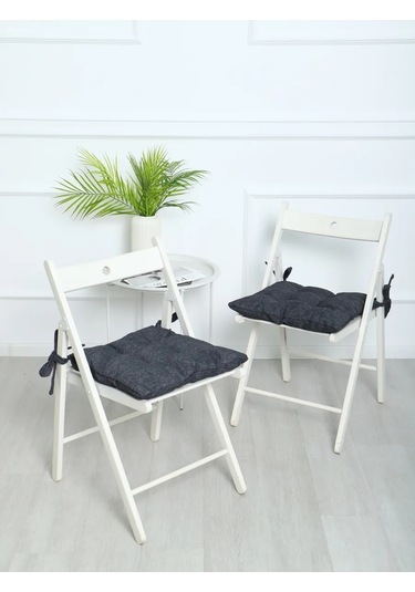 Pufiprofi Sandalye Yastığı Kare 40x40 2 Parçalı Takım 221239375 Koyu Gri