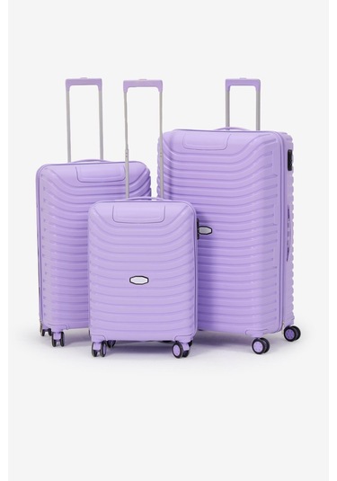 3'lü Set Silikon Kırılmaz Pp Unisex Lila Valiz Pwvlz005 Lila