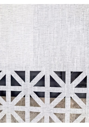 Bbb Çift Mekanizmalı Keten Lazer Kesim Tül Ve Stor Perde Mlt5017 Gri