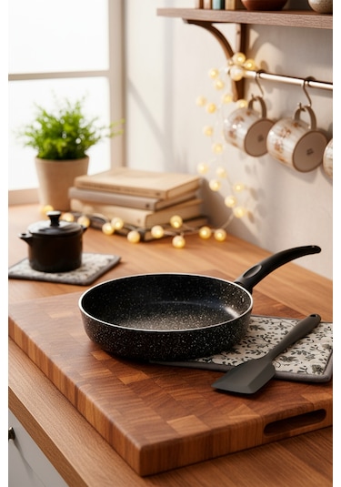 Bernardo Carolin 2 Parça Grill Tava Seti Siyah ( 26 Cm -28 Cm)