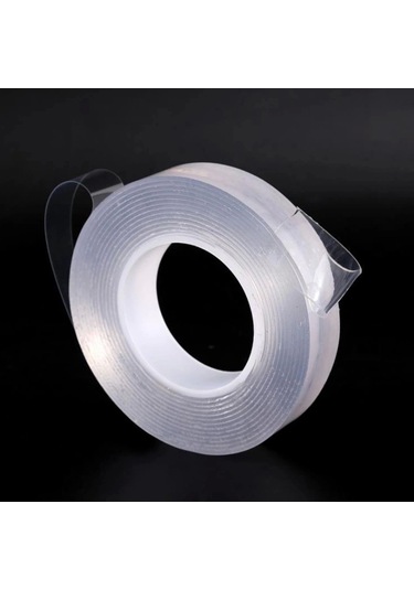 2 Metre X 3 Cm Şeffaf Güçlü Nano Çift Taraflı Silikon Jel Yapıştırıcı Bant
