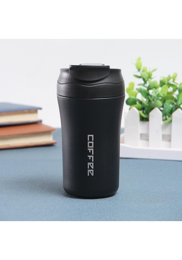 Siyah 400 Ml Çift Paslanmaz Çelik 304 Kahve Kupa Sızdırmaz Termos Seyahat Termos Kupa Thermosmug Su Şişesi Hediyeler Için