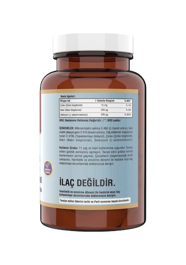 Ncs Çinko (Zinc) Bisglisinat Selenyum Bakır Bisglisinat 60 Tablet
