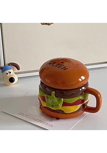 Suntek Hamburger Kahve Kupa 10oz Kapaklı Espresso Kupası Suyu