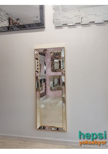 Ayna Çerçeveli Model Altın Renk Boy Aynası Altın