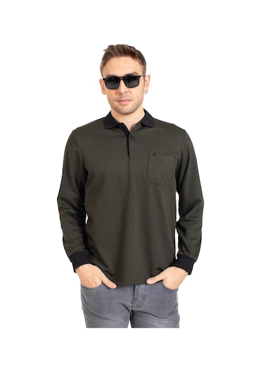 Erkek Orta Yaş ve Üzeri Polo Yaka Cepli Uzun Kollu Fitilli Mevsimlik Sweatshirt 1219-Haki Yeşili-Haki Yeşili Haki Erkek Orta Yaş ve Üzeri Polo Yaka Cepli Uzun Kollu Fitilli Mevsimlik Sweatshirt 1219-Haki Yeşili-Haki Yeşili Haki