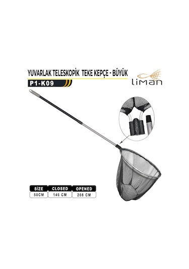 Liman Yuvarlak Teleskopik Teke Kepçe Büyük