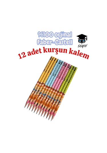 Sevimli Bulutlar Kurşun Kalem 12 Adet Faber-castell Çok Renkli