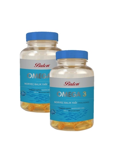 Balen Omega 3 Norveç Balık Yağı 1380 MG  200 Kapsül 2 Adet