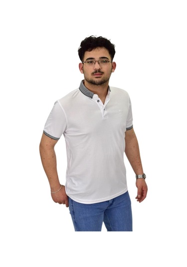 Erkek Polo Yaka Merserize Tişört 1000 Bgl-st04532 Beyaz