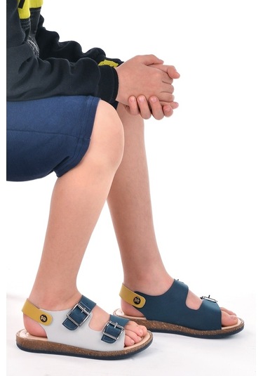 Kiko Şb 2330-39 Orto Pedik Erkek Çocuk Sandalet Terlik Lacivert S
