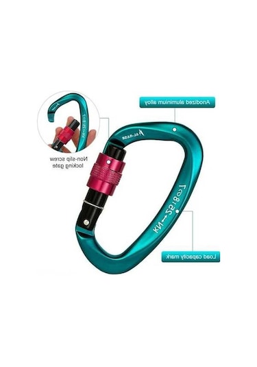 Pazly Vidalı Tırmanma Karabina Klips Kilitli Profesyonel D-şekilli 25kn Ao Renkli Kanyoning Ekipmanı Hamak Hafif Çok Renkli