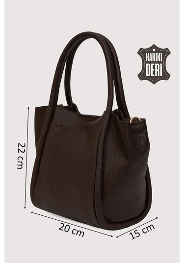 Hakiki Deri Kadın Organizerlı El Çantası Kahverengi Smr9206-2 Kahverengi